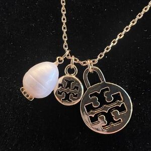 Tory Burch Pearl Logo Necklace